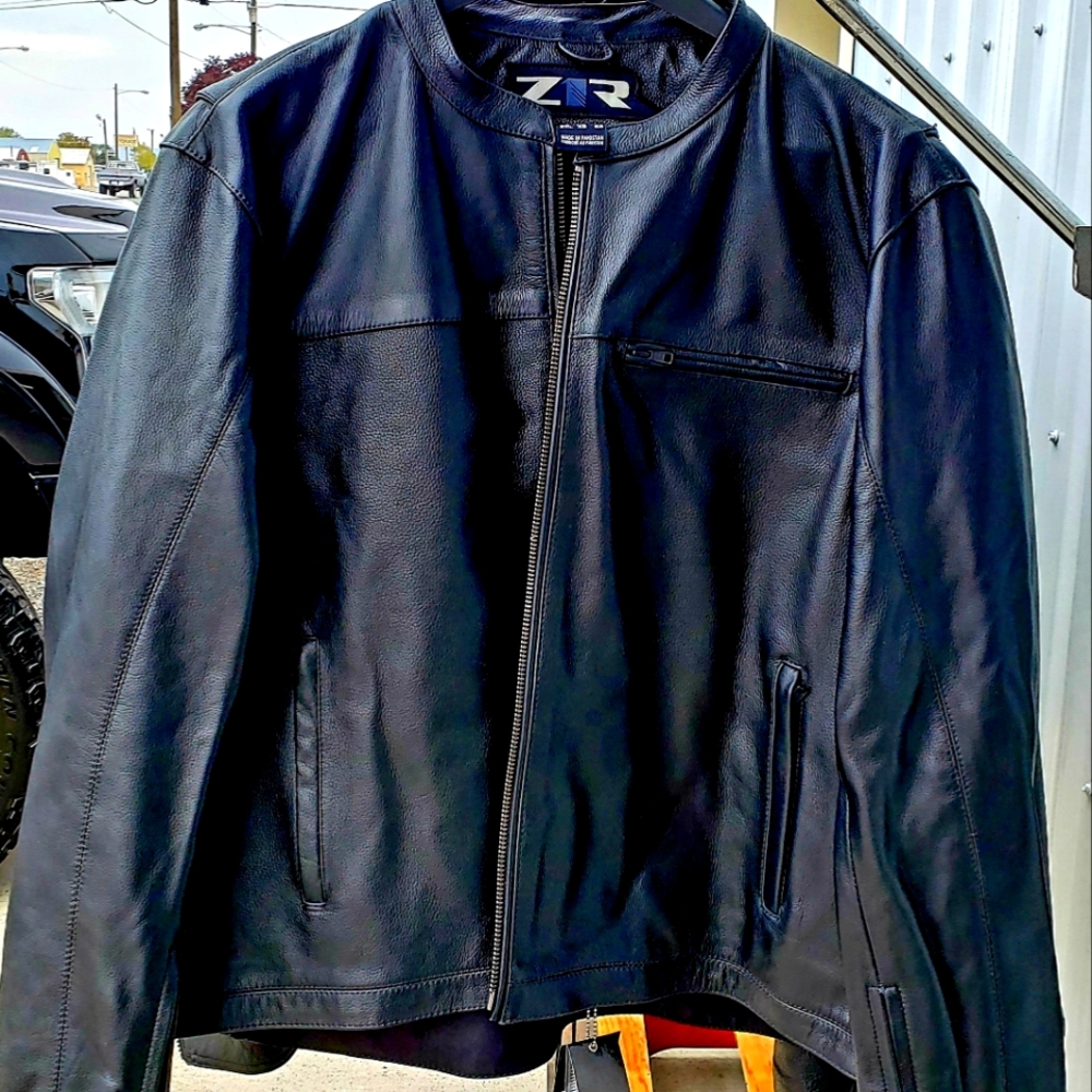 Z1R, mens 2xl, black leather motorcycle jacket